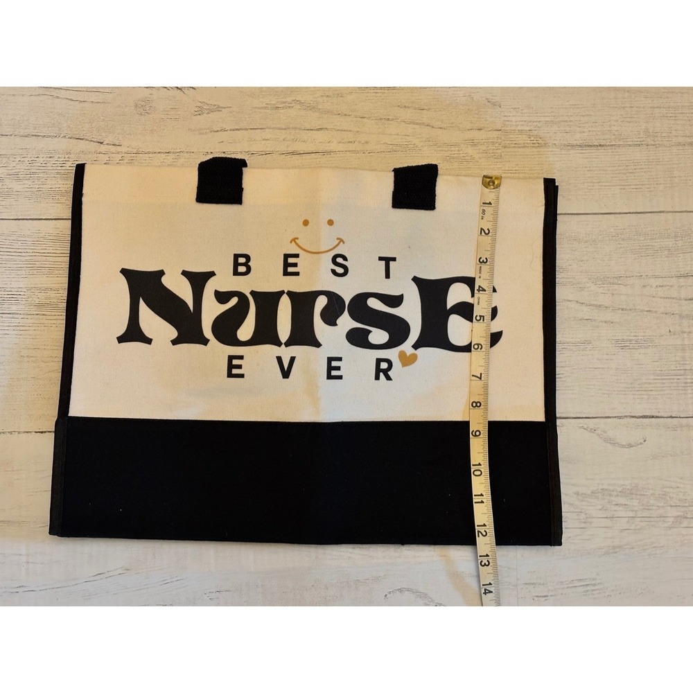 Best Nurse Ever Canvas Tote Bag New Reusable Gift Shopping Beach Work View 5